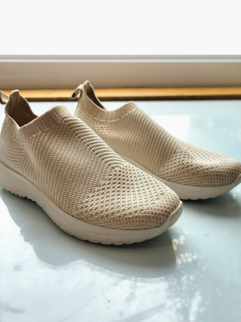 Vagabond Knitted Slip-On Sneakers Beige Size EU 35